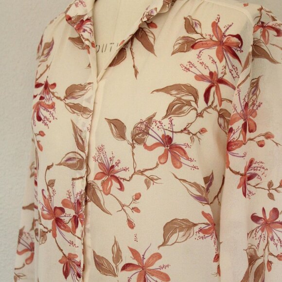 Vintage 1970s Shirt, Campus Casuals Floral Print Button Down Blouse, Long Sleeve - Picture 6 of 10